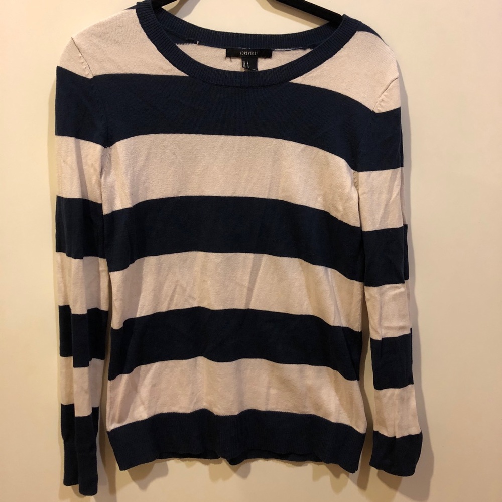 [Forever 21] Blue/Cream striped shirt